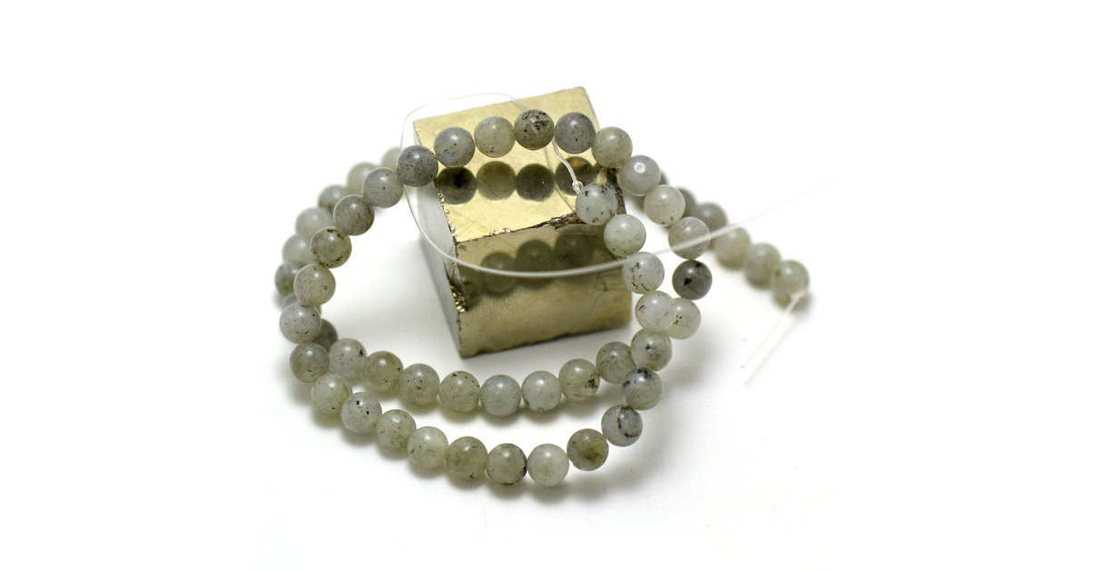 Perles rondes labradorite 6mm sur fil (1) main image 1